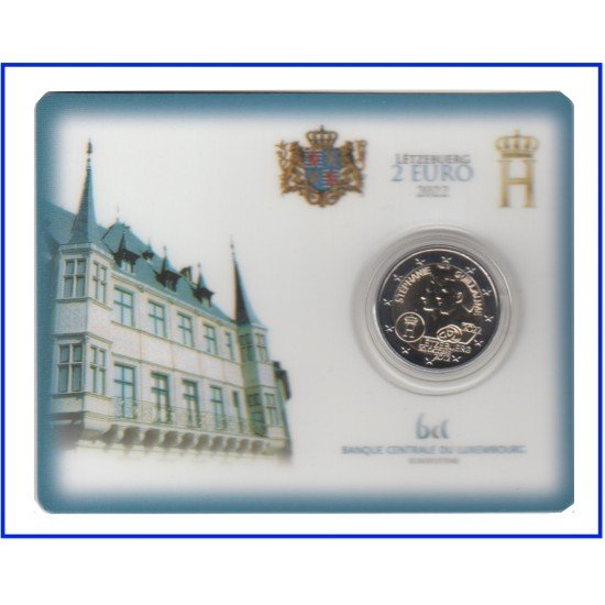 Luxemburgo 2022 Cartera Oficial Coin Card 2 € conmemorativos Av Boda Guillermo Luxemburgo 2022 Cartera Oficial Coin Card 2 € conmemorativos Av Boda Guillermo
