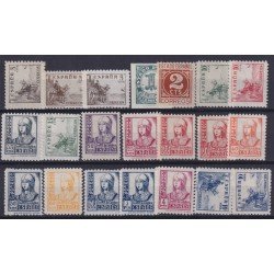 España Spain 814/31 1937/40 Cifras, Cid e Isabel 21 valores MNH