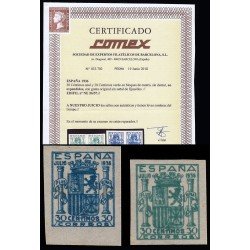 España Spain NE 56/57 1936 Escudo de España No emitidos MNH España Spain NE 56/57 1936 Escudo de España No emitidos MNH