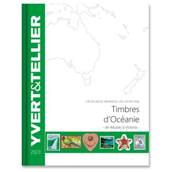 Catálogo Catalogue Yvert 2023 Sellos Oceanía de Aitutaki a Victoria 