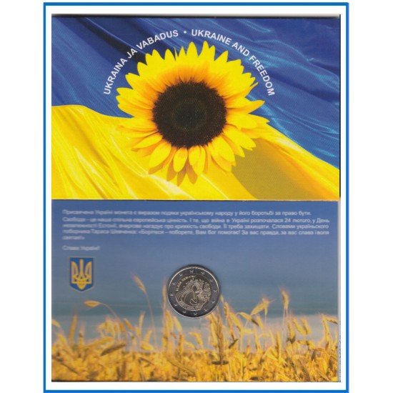 Estonia 2022 Cartera Oficial Coin Card Moneda 2 € conm Ucrania y la Libertad Estonia 2022 Cartera Oficial Coin Card Moneda 2 € conm Ucrania y la Libertad