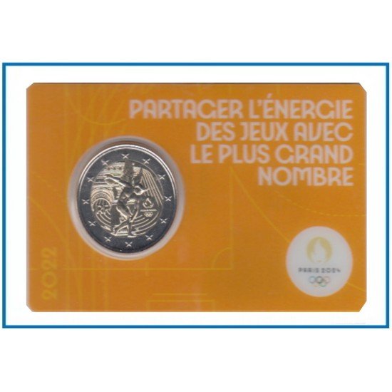 Francia France 2022 Cartera Oficial Coin Card 2€ euros conm. 2a París 2024 Francia France 2022 Cartera Oficial Coin Card 2€ euros conm. 2a París 2024