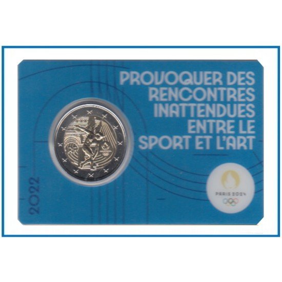 Francia France 2022 Cartera Oficial Coin Card 2€ euros conm. 2az París 2024 Francia France 2022 Cartera Oficial Coin Card 2€ euros conm. 2az París 2024