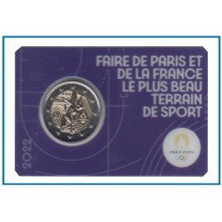 Francia France 2022 Cartera Oficial Coin Card 2€ euros conm. 2l París 2024 Francia France 2022 Cartera Oficial Coin Card 2€ euros conm. 2l París 2024