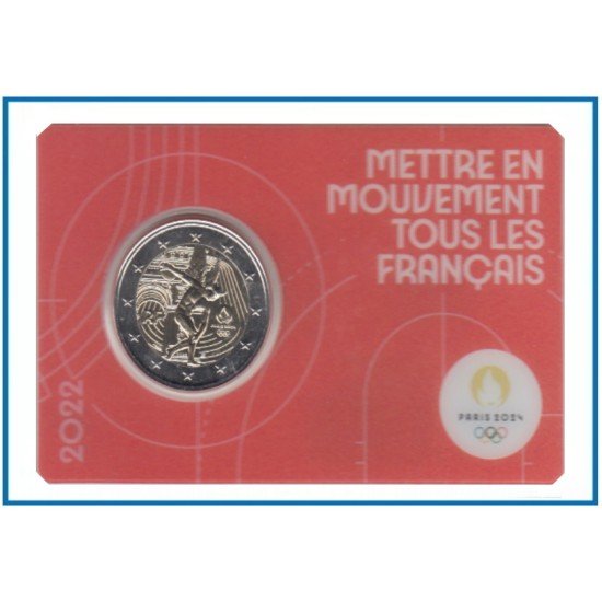 Francia France 2022 Cartera Oficial Coin Card 2€ euros conm. 2r París 2024