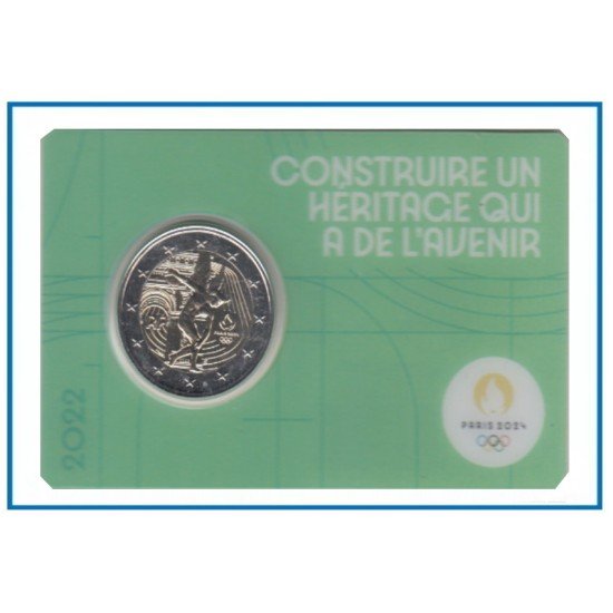 Francia France 2022 Cartera Oficial Coin Card 2€ euros conm. 2v París 2024 Francia France 2022 Cartera Oficial Coin Card 2€ euros conm. 2v París 2024