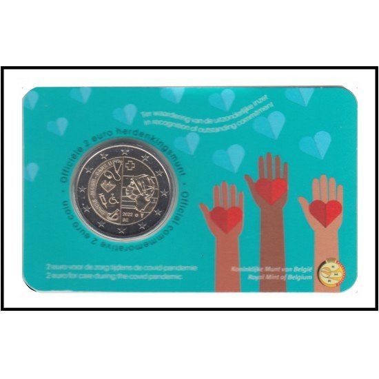 Bélgica 2022 Cartera Oficial Coin Card Moneda 2 € conm Covid Bélgica 2022 Cartera Oficial Coin Card Moneda 2 € conm Covid
