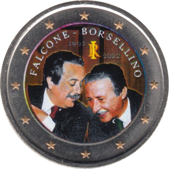 Italia 2022 2 € euros conmemorativos Color Falcone - Borsellino Italia 2022 2 € euros conmemorativos Color Falcone - Borsellino