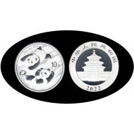 China 1 OZ onza 2022 Oso Panda 10 yens Plata Ag