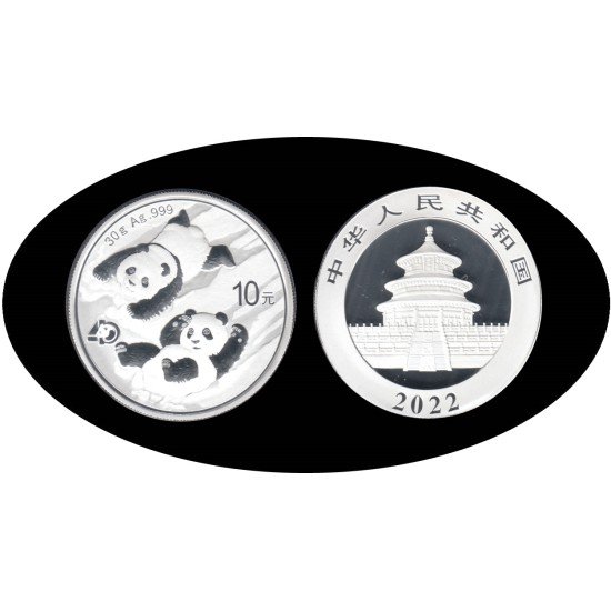 China 1 OZ onza 2022 Oso Panda 10 yens Plata Ag China 1 OZ onza 2022 Oso Panda 10 yens Plata Ag