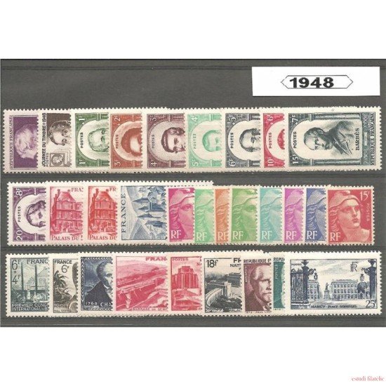 Francia France 1948 Año Completo MH Francia France 1948 Año Completo MH