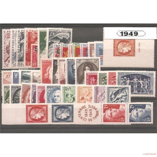 Francia France 1949 Año Completo MH Francia France 1949 Año Completo MH
