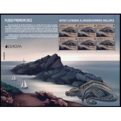 España Pliego Premium 122 2022 Mitos y leyendas. El dragón dormido. Mallorca. Tarifa B MNH