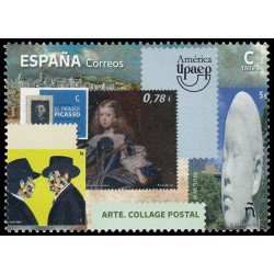España Spain 5611 2022 América UPAEP. Arte. Collage postal MNH. Tarifa C