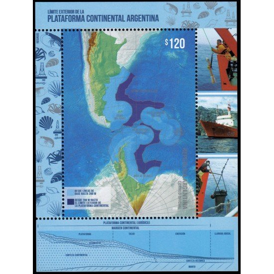 Argentina HB 162 2018 Límite exterior Plataforma Continental Argentina MNH Argentina HB 162 2018 Límite exterior Plataforma Continental Argentina MNH