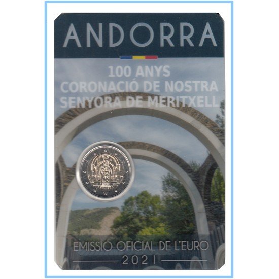 Andorra 2021 Cartera Oficial Coin Card Moneda 2 € conm Nuestra Señora  Meritxell