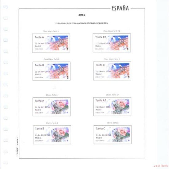 Hojas España Filober color ATM Etiquetas 2020 montadas Hojas España Filober color ATM Etiquetas 2020 montadas