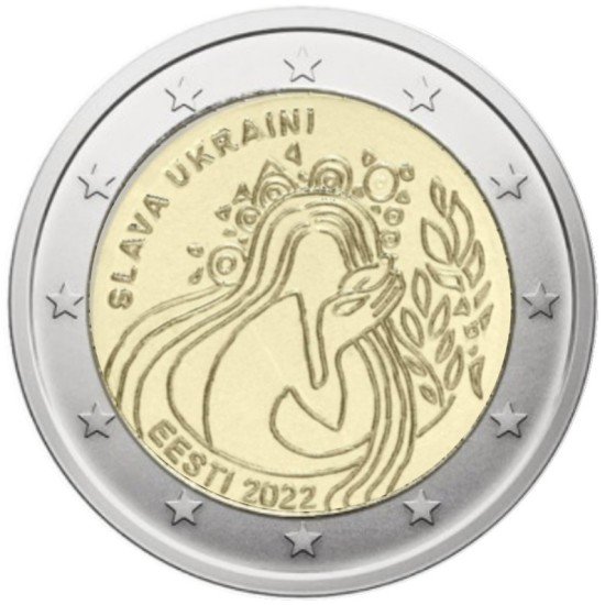 Estonia 2022 2 € euros conmemorativos Ucrania y la Libertad Estonia 2022 2 € euros conmemorativos Ucrania y la Libertad