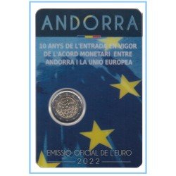 Andorra 2022 Cartera Oficial Coin Card Moneda 2 € conm 10 Av. Acuerdo EU Andorra 2022 Cartera Oficial Coin Card Moneda 2 € conm 10 Av. Acuerdo EU