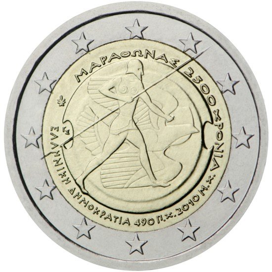 Grecia 2010 2 € euros conmemorativos 2500 años de la batalla de Maratón