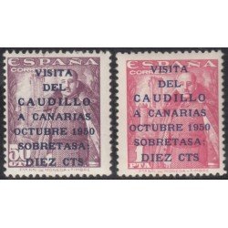 España Spain 1088/89 1951 General Franco Viaje Caudillo a Canarias MH