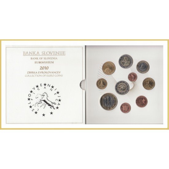 Eslovenia 2010 Cartera Oficial Monedas € euros + 2 € conm. + 3 €  conm. 