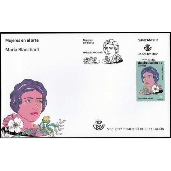 España Spain 5612 2022 Mujeres en el Arte María Blanchard SPD Sobre Primer Día España Spain 5612 2022 Mujeres en el Arte María Blanchard SPD Sobre Primer Día