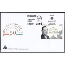España Spain 5599 2022 Emisión Conjunta España-Argentina Juan Domingo Perón SPD Sobre Primer Día España Spain 5599 2022 Emisión Conjunta España-Argentina Juan Domingo Perón SPD Sobre Primer Día