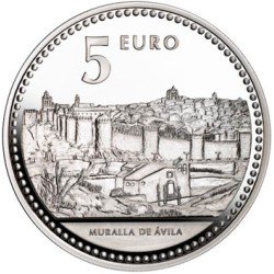 España Spain 2010  5 euros Capitales de provincia Avila Plata Ag