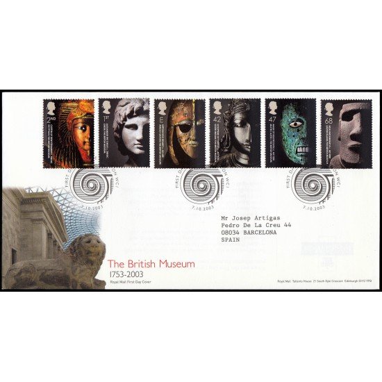 Gran Bretaña 2480/85 2003 SPD FDC 250 Años del British Museum Sobre primer día