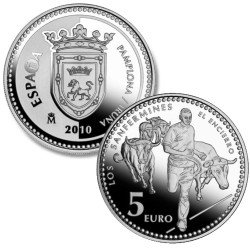 España Spain 2010 5 euros Capitales de provincia Pamplona Plata Ag