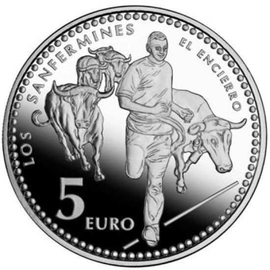 España Spain 2010 5 euros Capitales de provincia Pamplona Plata Ag España Spain 2010 5 euros Capitales de provincia Pamplona Plata Ag