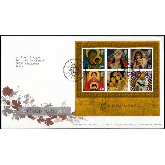 Gran Bretaña HB 36 2005 SPD FDC Navidad Sobre primer día Gran Bretaña HB 36 2005 SPD FDC Navidad Sobre primer día
