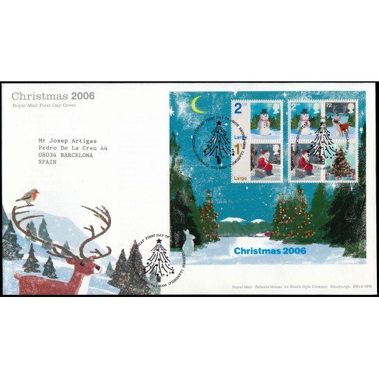 Gran Bretaña HB 41 2006 SPD FDC Navidad Sobre primer día Gran Bretaña HB 41 2006 SPD FDC Navidad Sobre primer día