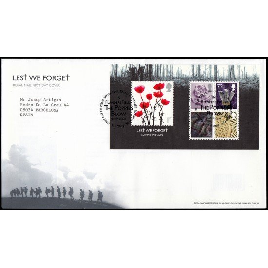 Gran Bretaña HB 42 2006 SPD FDC En Memoria de las Víctimas de la Batalla de la Somme Sobre primer día Gran Bretaña HB 42 2006 SPD FDC En Memoria de las Víctimas de la Batalla de la Somme Sobre primer día