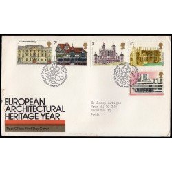 Gran Bretaña 751/55 1975 SPD FDC Año Europeo de Arquitectura Sobre primer día Gran Bretaña 751/55 1975 SPD FDC Año Europeo de Arquitectura Sobre primer día