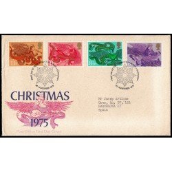 Gran Bretaña 770/73 1975 SPD FDC Navidad Ángeles Músicos Sobre primer día