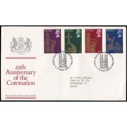 Gran Bretaña 864/67 1978 SPD FDC 25 Años Coronación de S.M. Isabel II Sobre primer día Gran Bretaña 864/67 1978 SPD FDC 25 Años Coronación de S.M. Isabel II Sobre primer día