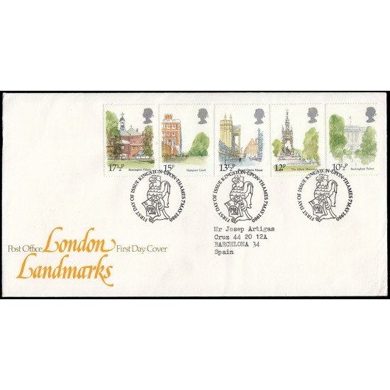 Gran Bretaña 932/36 1980 SPD FDC Monumentos Históricos de Londres Sobre primer día Gran Bretaña 932/36 1980 SPD FDC Monumentos Históricos de Londres Sobre primer día
