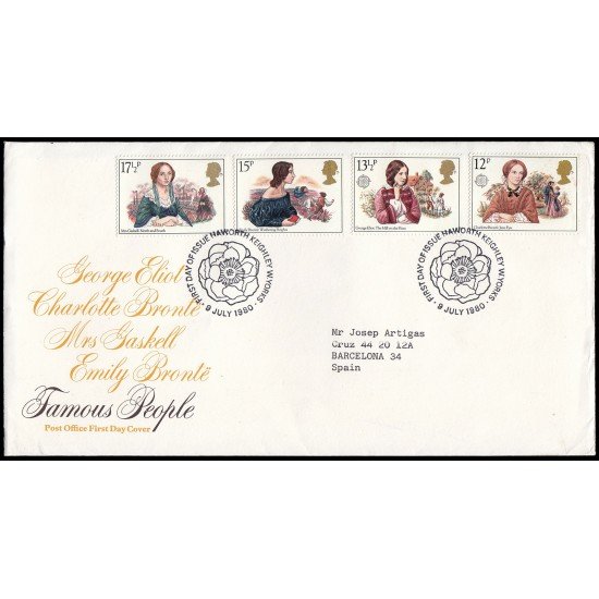 Gran Bretaña 937/40 1980 SPD FDC Personajes Célebres Sobre primer día