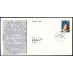 Gran Bretaña 950 1980 SPD FDC 80 Aniversario de la Reina Madre Isabel Sobre primer día