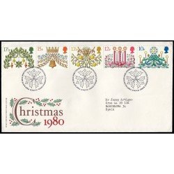 Gran Bretaña 959/63 1980 SPD FDC Navidad Decoraciones Diversas Sobre primer día