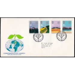 Gran Bretaña 1071/74 1983 SPD FDC Paisajes y Clima Países de la Commonwealth Sobre primer día Gran Bretaña 1071/74 1983 SPD FDC Paisajes y Clima Países de la Commonwealth Sobre primer día