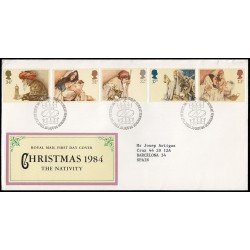 Gran Bretaña 1163/67 1984 SPD FDC Navidad Sobre primer día Gran Bretaña 1163/67 1984 SPD FDC Navidad Sobre primer día