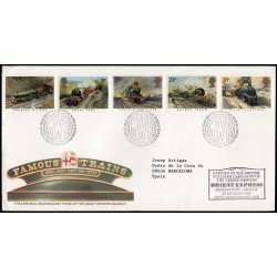 Gran Bretaña 1168/72 1985 SPD FDC Trenes Famosos Sobre primer día Gran Bretaña 1168/72 1985 SPD FDC Trenes Famosos Sobre primer día