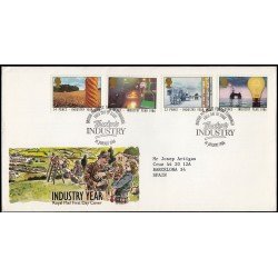 Gran Bretaña 1210/13 1986 SPD FDC Año de la Industria Sobre primer día Gran Bretaña 1210/13 1986 SPD FDC Año de la Industria Sobre primer día
