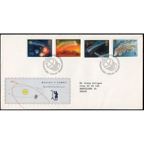 Gran Bretaña 1214/17 1986 SPD FDC Retorno del Cometa Halley Sobre primer día Gran Bretaña 1214/17 1986 SPD FDC Retorno del Cometa Halley Sobre primer día
