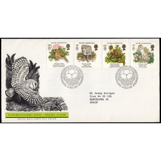 Gran Bretaña 1222/25 1986 SPD FDC Protección Naturaleza Medioambiente y Especies en Peligro Sobre primer día Gran Bretaña 1222/25 1986 SPD FDC Protección Naturaleza Medioambiente y Especies en Peligro Sobre primer día