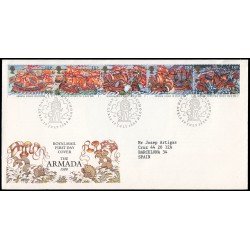 Gran Bretaña 1319/23 1988 SPD FDC 400 Años Fracaso de la Armada Invencible Sobre primer día Gran Bretaña 1319/23 1988 SPD FDC 400 Años Fracaso de la Armada Invencible Sobre primer día