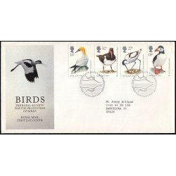 Gran Bretaña 1363/66 1989 SPD FDC Centenario Real Sociedad de Protección de Pájaros Sobre primer día Gran Bretaña 1363/66 1989 SPD FDC Centenario Real Sociedad de Protección de Pájaros Sobre primer día